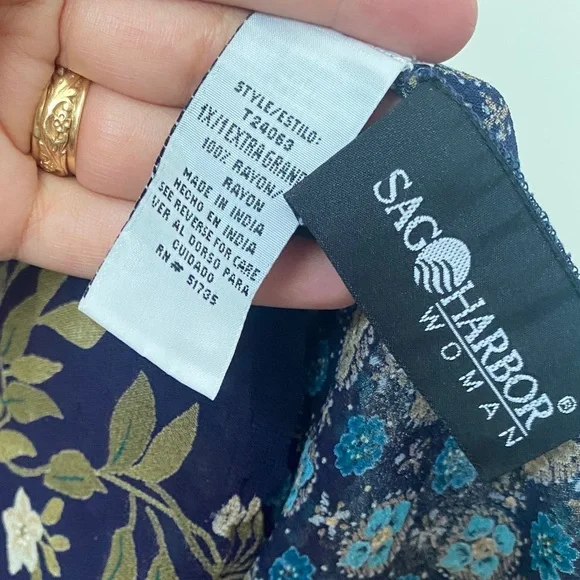 Sag Harbor Reversible Floral Maxi Dress Y2K Vintage Boho Summer Slip Dress- XL - Picture 10 of 10